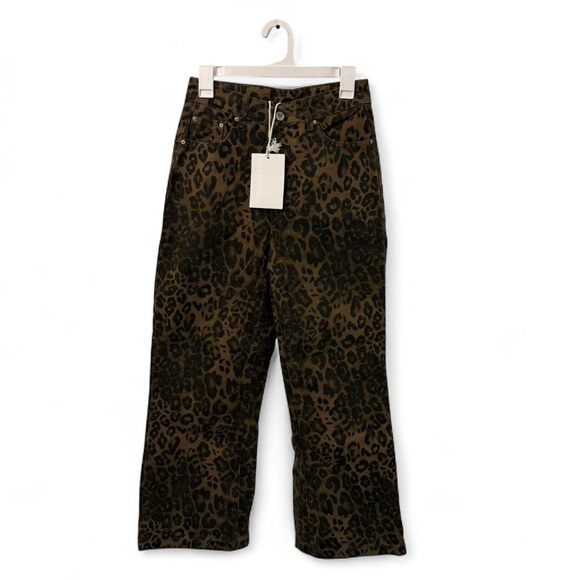 Aelfric Eden Leopard Print Straight Leg Jeans - NWT - Picture 2 of 5